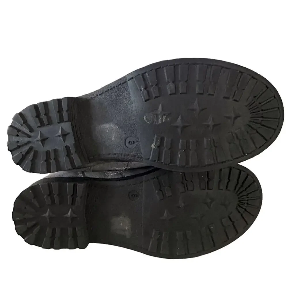 Sporto kids ankle boots, medium gray size 3‎ lace up. Side zipper